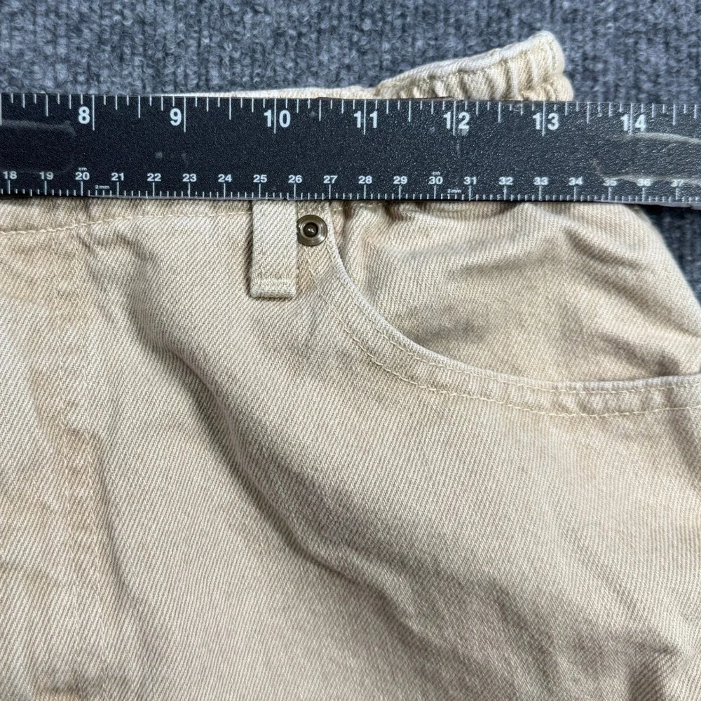 LL Bean‎ Original Fit Relaxed Jeans Womens 10 Tan High Rise Elastic Waist 90s